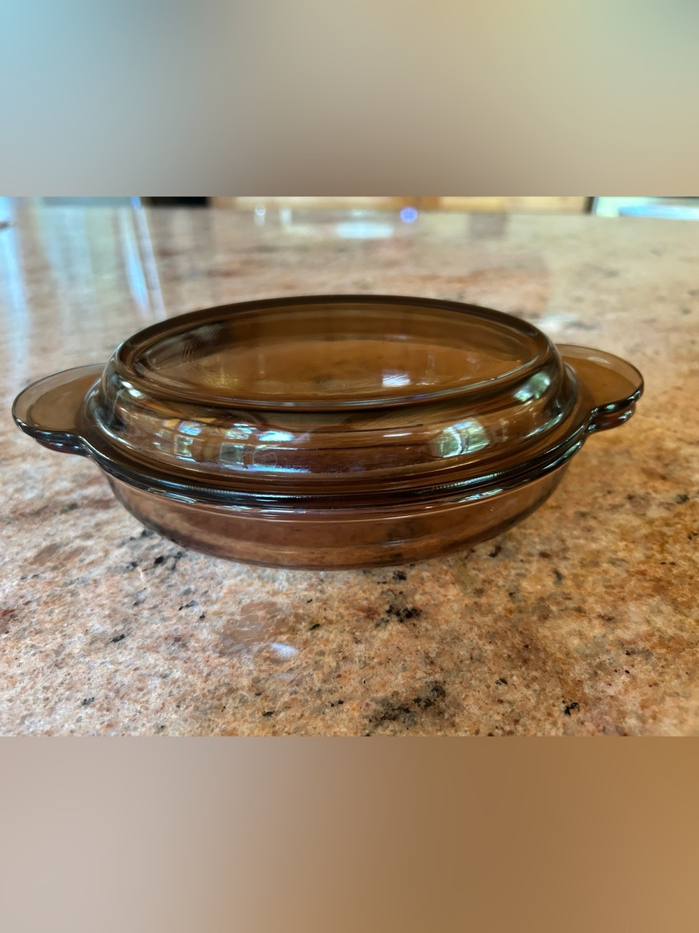 Visions 14oz Oval Casserole Brown V-14-B Pyrex Lid P-14-C